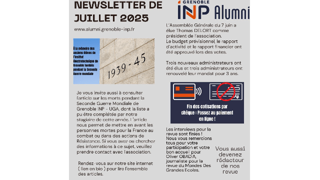 Newsletter de juillet 2025