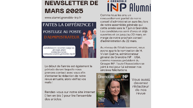 Newsletter mars 2025